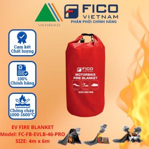 CHĂN CHỮA CHÁY PIN LITHIUM (LITHIUM FIRE BLANKET) CAR FIRE BLANKET LITHIUM ION - Thương hiệu: FICO - Kích thước: 4x6m - Chịu nhiệt: 1000-1600 độ C